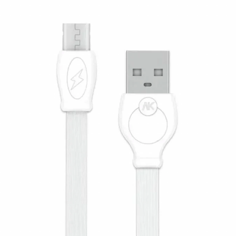 Καλώδιο φόρτισης & συχρονισμού Micro USB WK WDC-023 3m, σε λευκό χρώμα