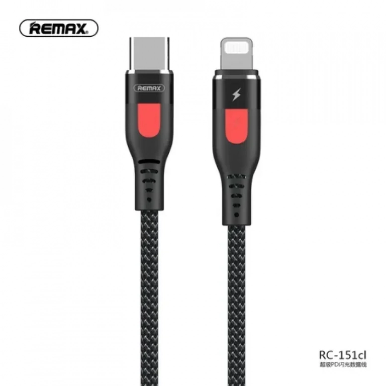 Καλωδιο Remax USB fast Charging Cable Type-C to Lightning RC-151cc, σε κόκκινο χρώμα