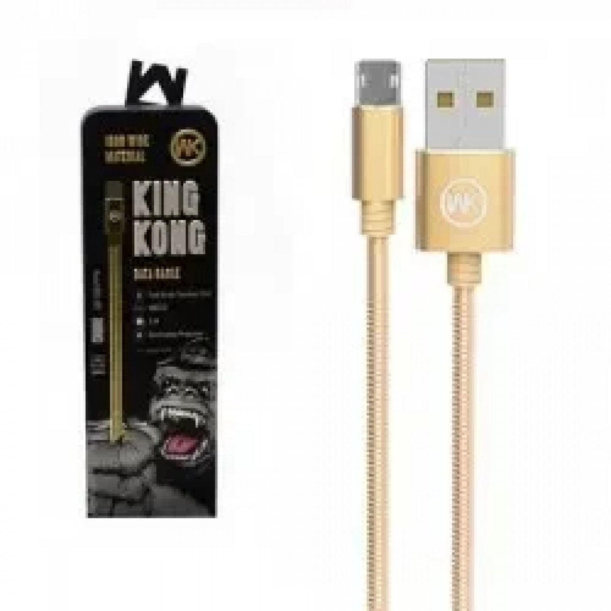 Καλώδιο WK WDC-013 King Kong Braided Micro Usb to USB 1m, σε ροζ χρώμα