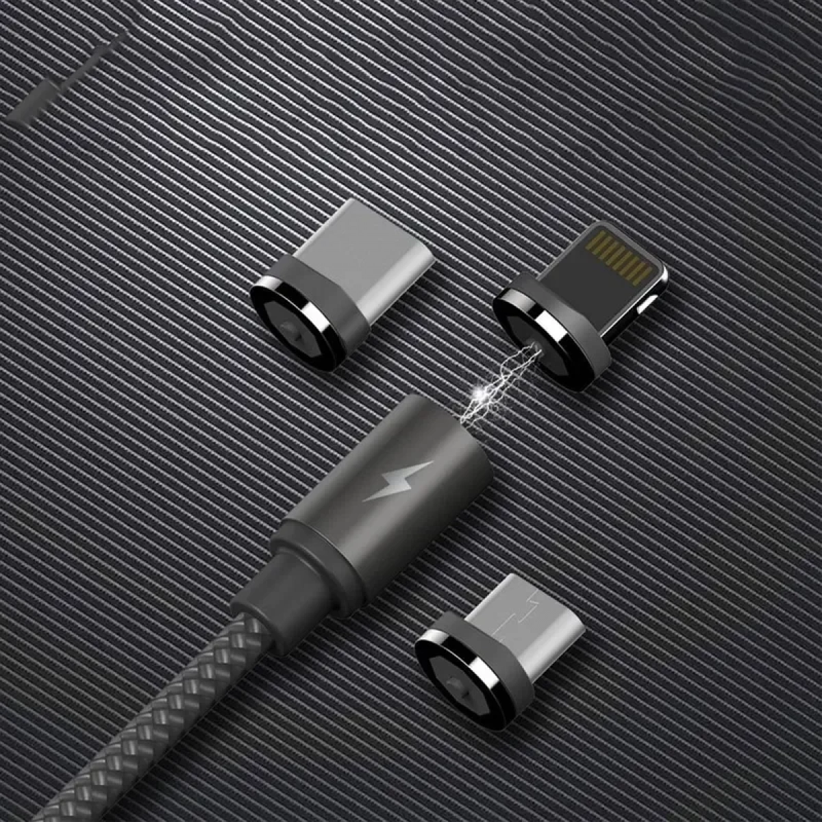 Μαγνητικό Καλώδιο Φόρτισης Remax Gravity RC-095i με Led 1m για iPhone, σε μαύρο χρώμα
