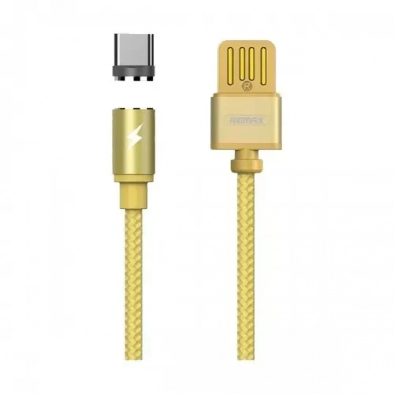 Μαγνητικό Καλώδιο Φόρτισης Remax Gravity RC-095a με Led 1m για Type C, σε χρυσό χρώμα