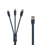 Remax RC-131th Καλώδιο USB σε Lightning / Type-C / micro USB, 1,15m, σε μπλε χρώμα