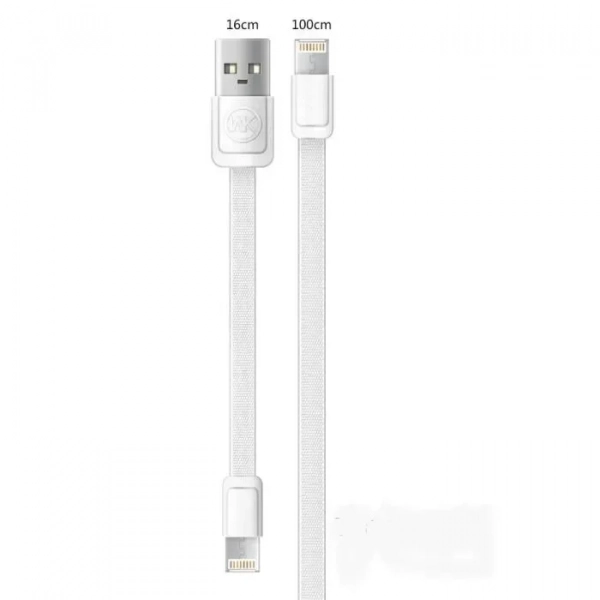 Διπλό Καλώδιο Φόρτισης WK M&S 2 σε 1 Για Lightning & Micro Usb, σε λευκό χρώμα