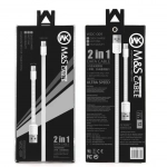 Διπλό Καλώδιο Φόρτισης WK M&S 2 σε 1 Για Lightning & Micro Usb, σε λευκό χρώμα - Image 2
