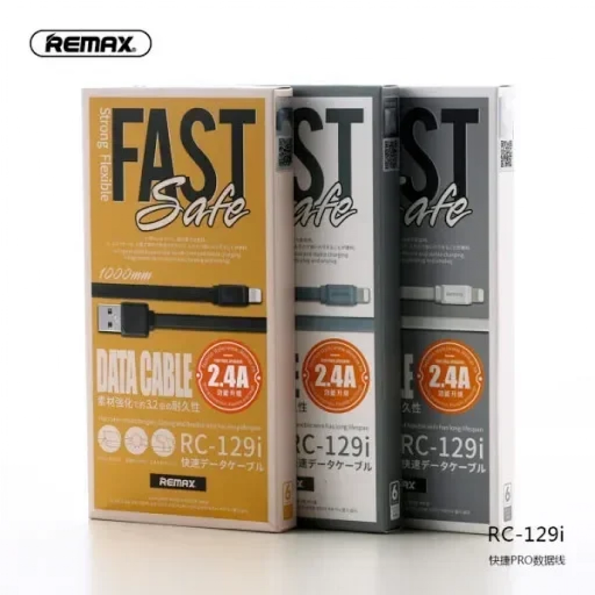 Καλώδιο Φόρτισης Remax Fast Safe RC-129i για Lightning 1m, σε μαύρο χρώμα