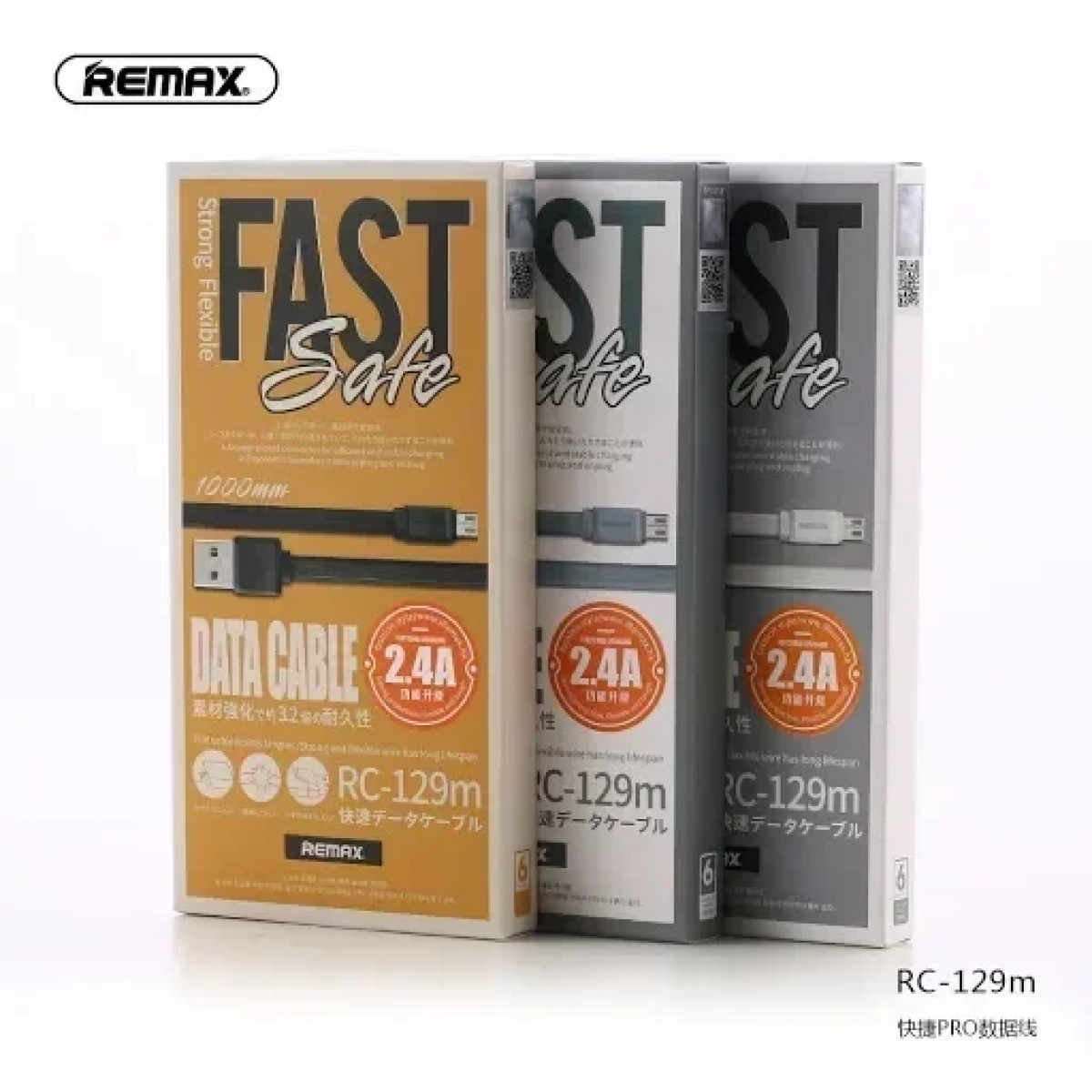 Καλώδιο Φόρτισης Remax Fast Safe RC-129m για Micro Usb 1m, σε μαύρο χρώμα