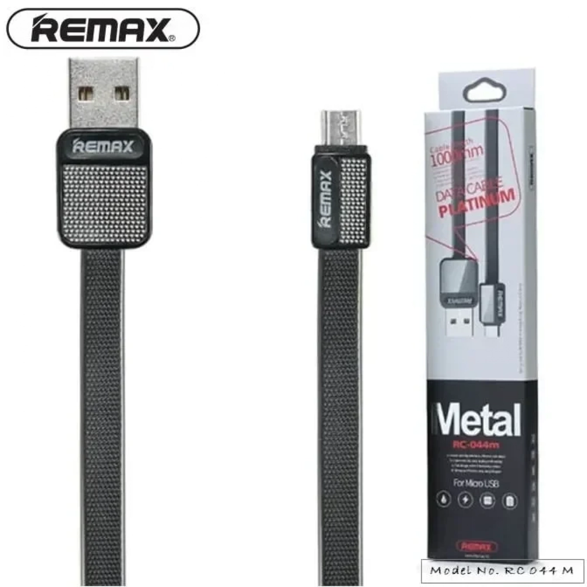 Καλώδιο φόρτισης και μεταφοράς δεδομένων REMAX RC-044m USB σε Micro Usb 1m, σε μαύρο χρώμα
