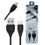 Remax Lesu RC-050i Καλώδιο Φόρτισης και μεταφοράς δεδομένων iPhone Lightning 1.0m, σε μαύρο χρώμα