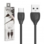 Remax Lesu RC-050a Καλώδιο Φόρτισης και μεταφοράς δεδομένων Type C 1.0m, σε μαύρο χρώμα