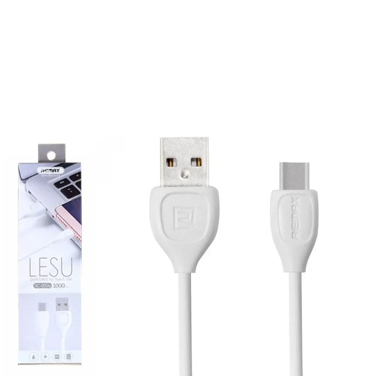 Remax Lesu RC-050a Καλώδιο Φόρτισης και μεταφοράς δεδομένων Type C 1.0m, σε λευκό χρώμα