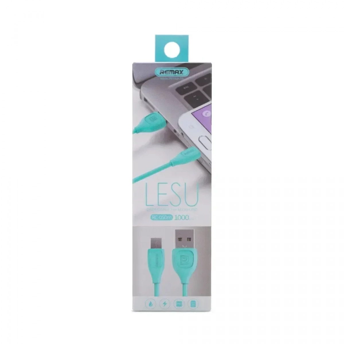 Remax Lesu RC-050a Καλώδιο Φόρτισης και μεταφοράς δεδομένων Type C 1.0m, σε γαλάζιο χρώμα