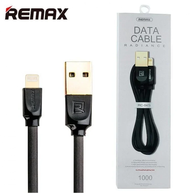 Καλώδιο USB To Lightning REMAX Radiance RC-041i, σε μαύρο χρώμα