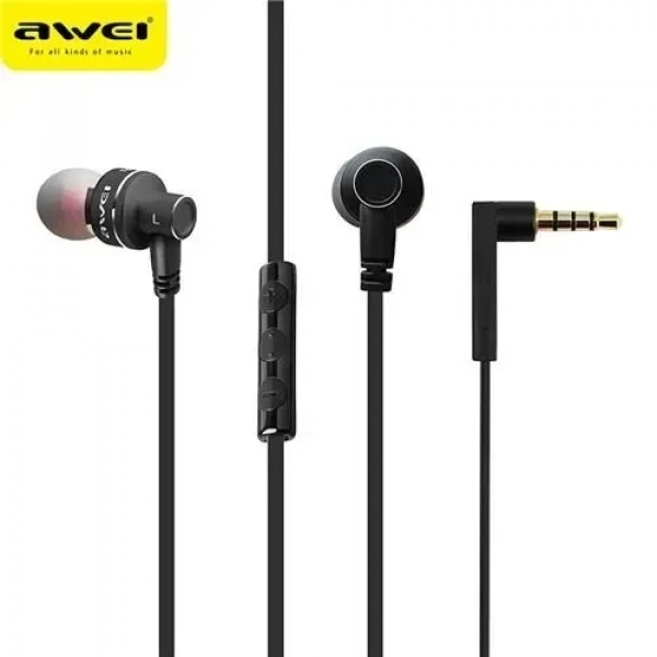 Ακουστικά Awei ES-10TY Hands-Free In-Ear, σε μαύρο χρώμα
