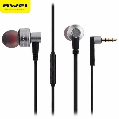 Ακουστικά Awei Es-10Ty Hands-Free In-Ear, Σε Ασημί Χρώμα