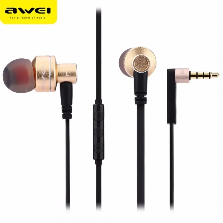 Ακουστικά Awei ES-10TY Hands-Free In-Ear, σε χρυσό χρώμα