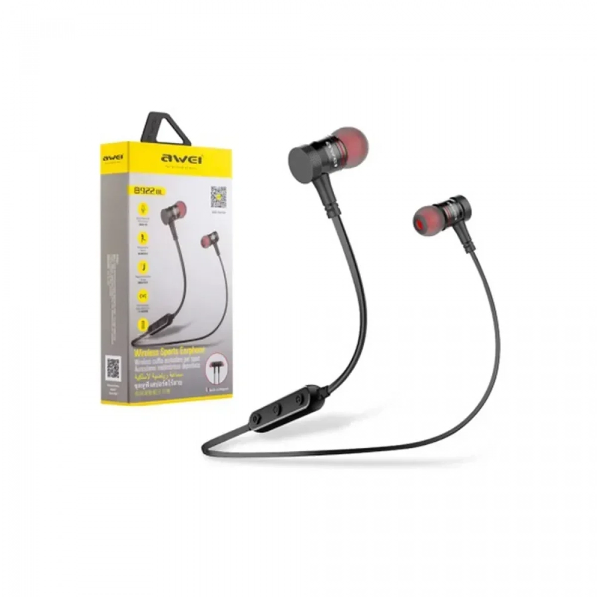 Awei b922 bl Μαγνητικά Ακουστικά Bluetooth, σε μαύρο χρώμα