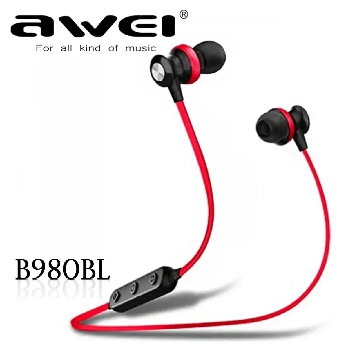 Ακουστικά Bluetooth Awei B980BL, σε κόκκινο χρώμα