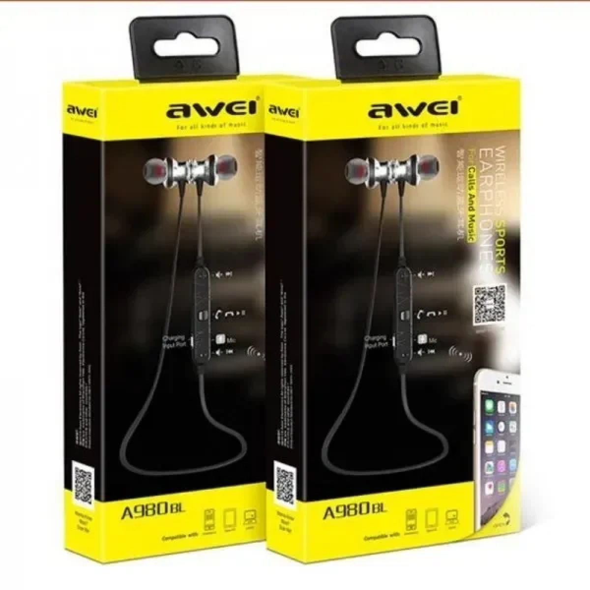 Ακουστικά Bluetooth Awei A980BL, σε μαύρο χρώμα