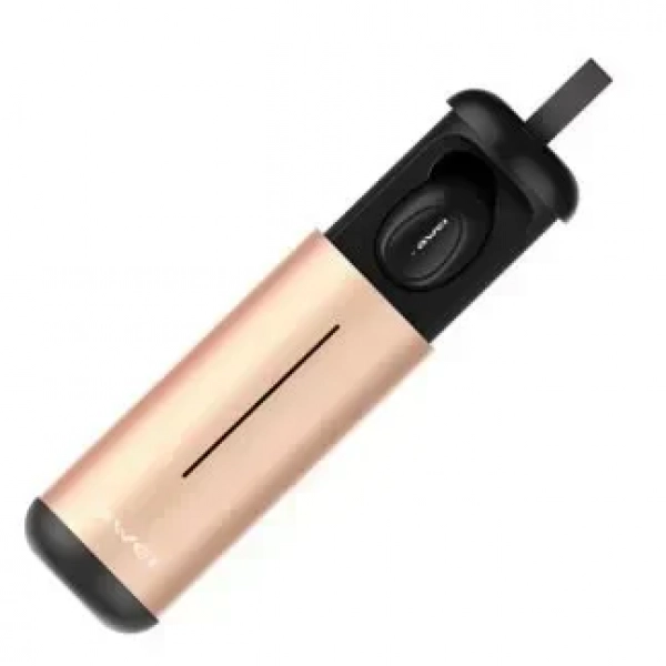 Ασύρματα Bluetooth Ακουστικά με Βάση Φόρτισης Awei T5, σε χρυσό χρώμα