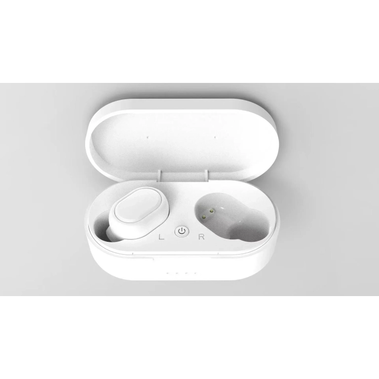 Ασύρματα Bluetooth Ακουστικά με Βάση Φόρτισης TWS-M1, σε λευκό χρώμα