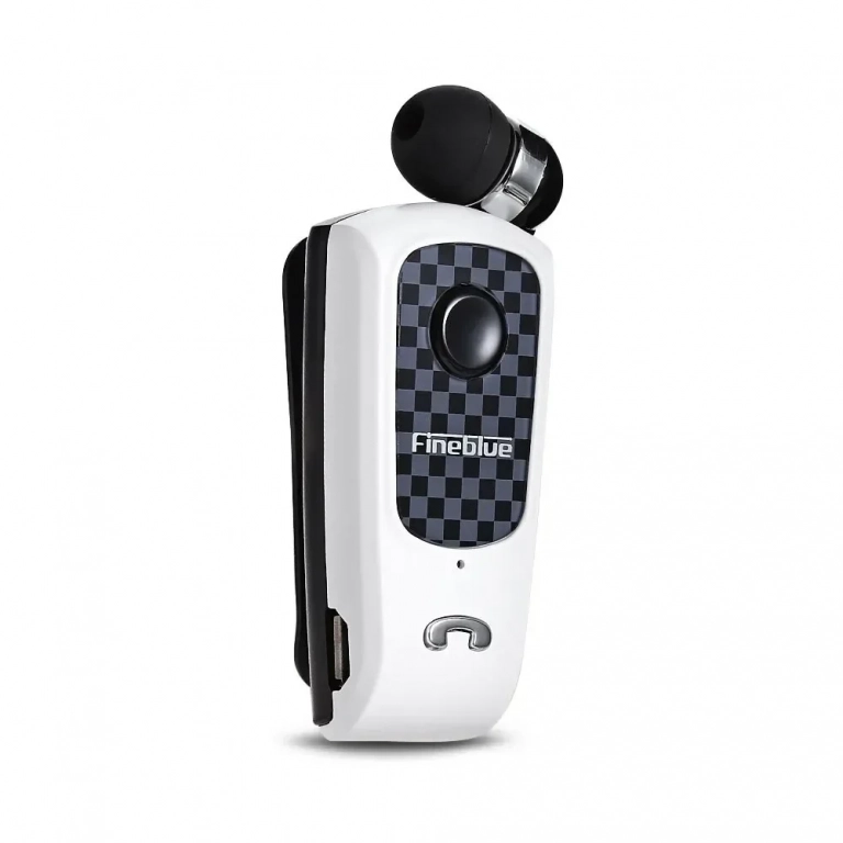 Fineblue F PLUS Wireless Clip-on Bluetooth Headset, σε λευκό χρώμα