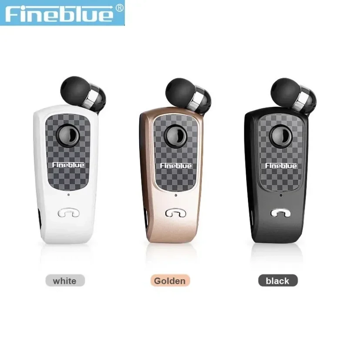 Fineblue F PLUS Wireless Clip-on Bluetooth Headset, σε λευκό χρώμα