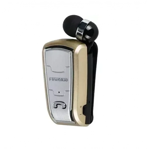 Bluetooth Ακουστικό Fineblue ClipOn FQ208, σε χρυσό χρώμα