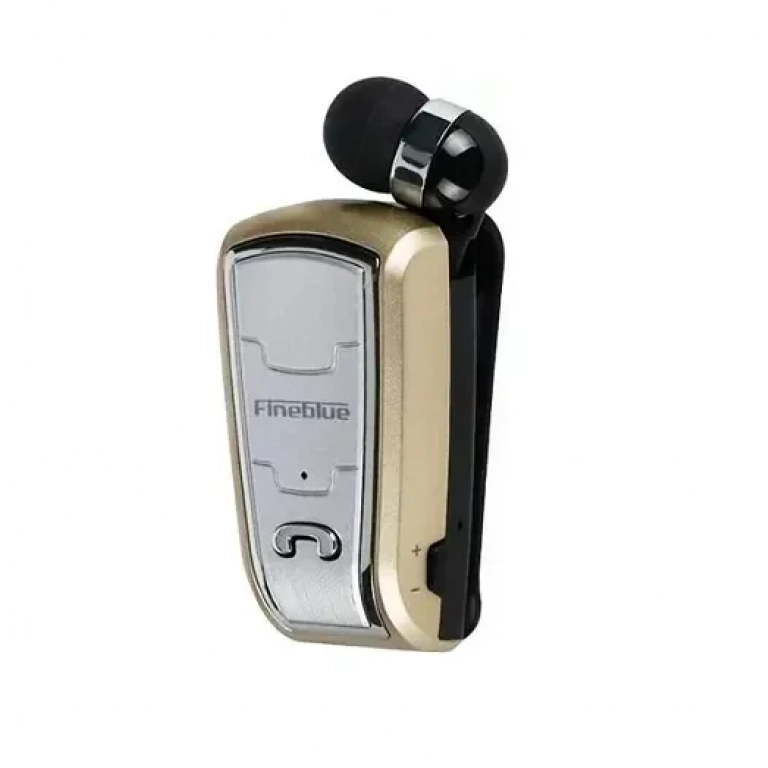 Bluetooth Ακουστικό Fineblue ClipOn FQ208, σε χρυσό χρώμα