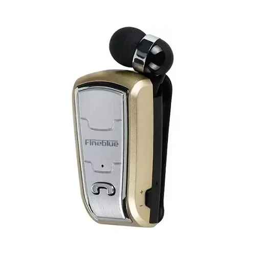 Bluetooth Ακουστικό Fineblue Clipon Fq208, Σε Χρυσό Χρώμα