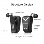 Fineblue FV2 Bluetooth Hands Free Ακουστικό, σε μαύρο χρώμα