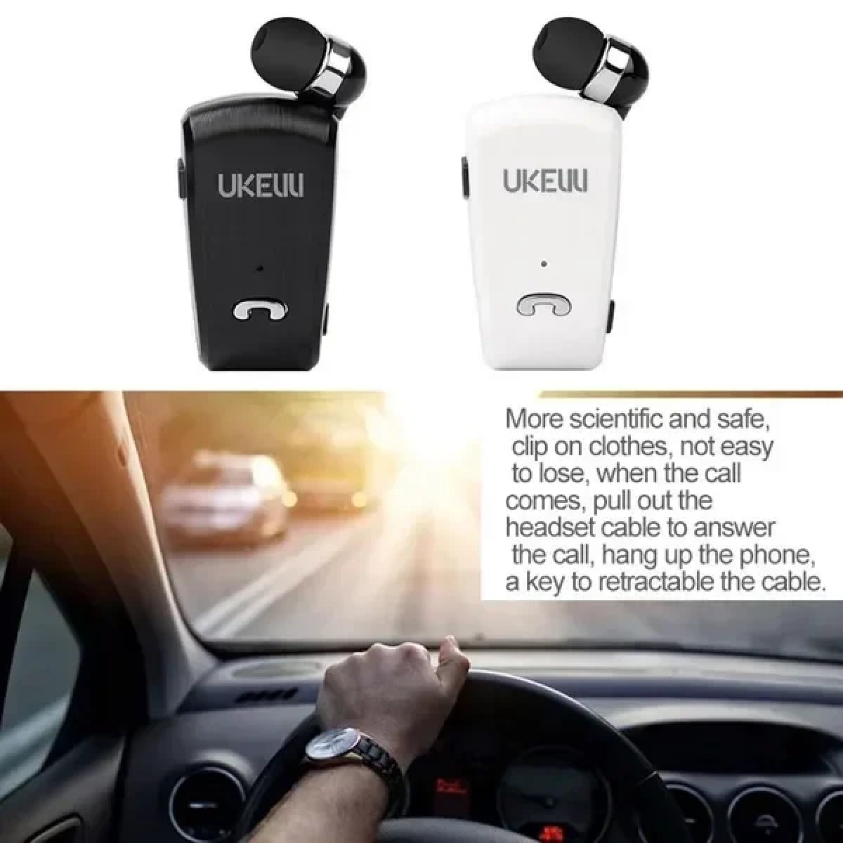 Fineblue UK-890 Bluetooth Hands Free Ακουστικό, σε μαύρο χρώμα