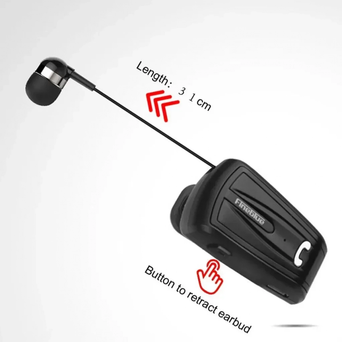 Fineblue F-V6 Mini Wireless Bluetooth Headset, σε μαύρο χρώμα
