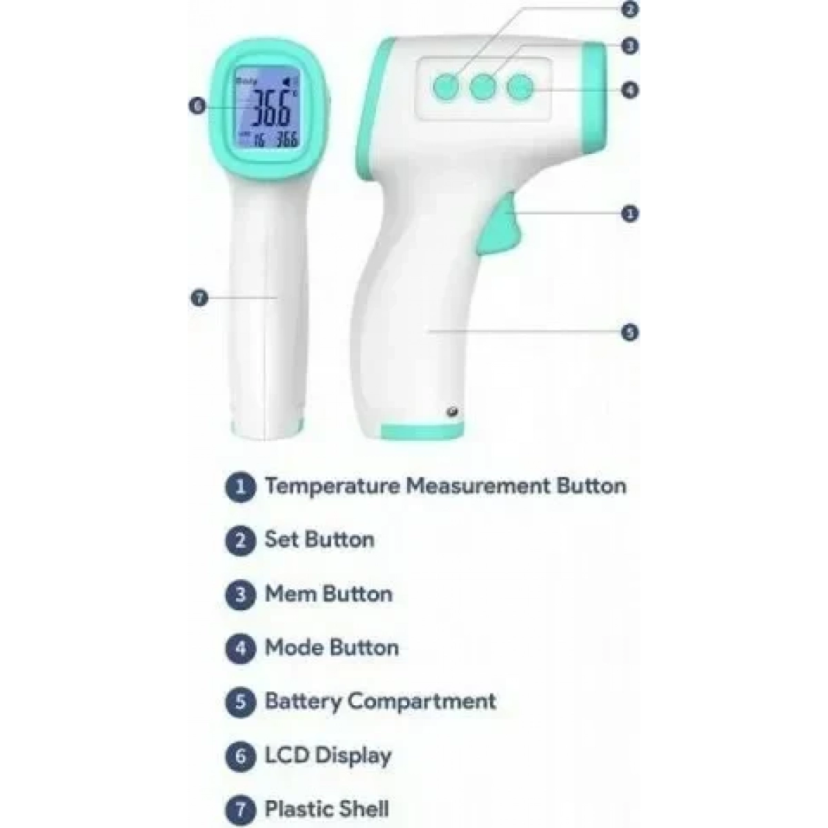 Ψηφιακό θερμόμετρο Μετώπου - Σώματος με υπέρυθρες Non Contact InfraRed Thermometer DT-9826
