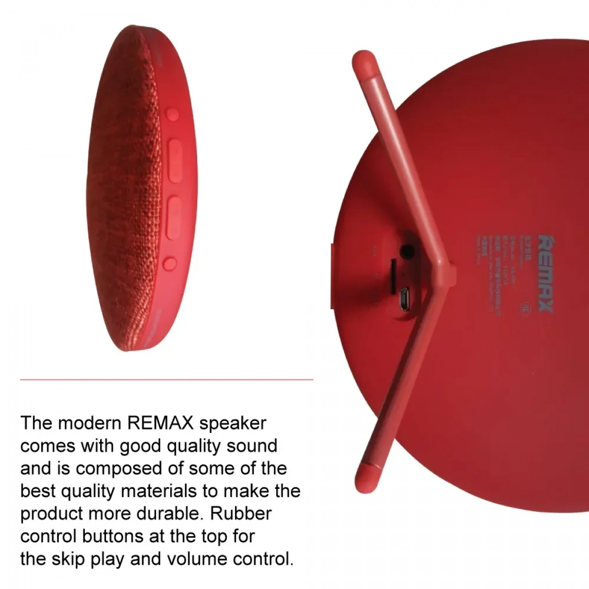 Φορητό Ηχείο Bluetooth Remax Fabric Ultra Thin RB-M9, σε κόκκινο χρώμα