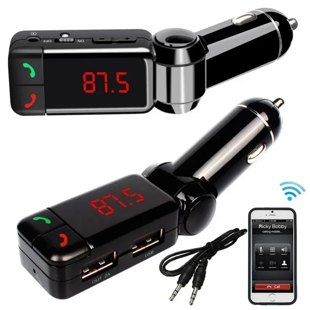 Πομπός αναπτήρα για Μετάδοση Μουσικής με USB MP3/WMA Player,Bluetooth και Φορτιστή – Andowl Q-B75