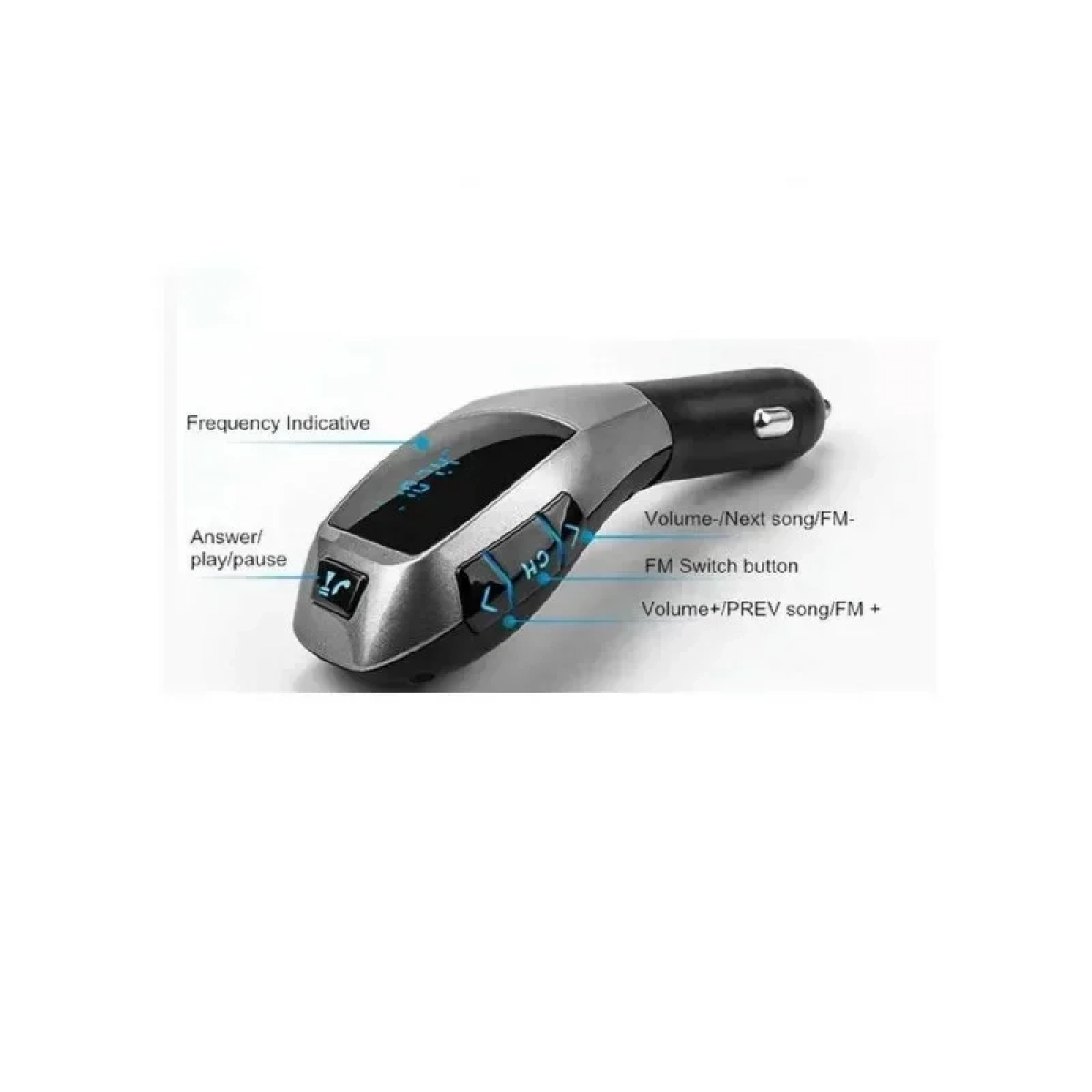 ΟΕΜ Πομπός Αυτοκινήτου με θήρα USB/SD Car FM Με Χειριστήριο X6, σε μαύρο χρώμα