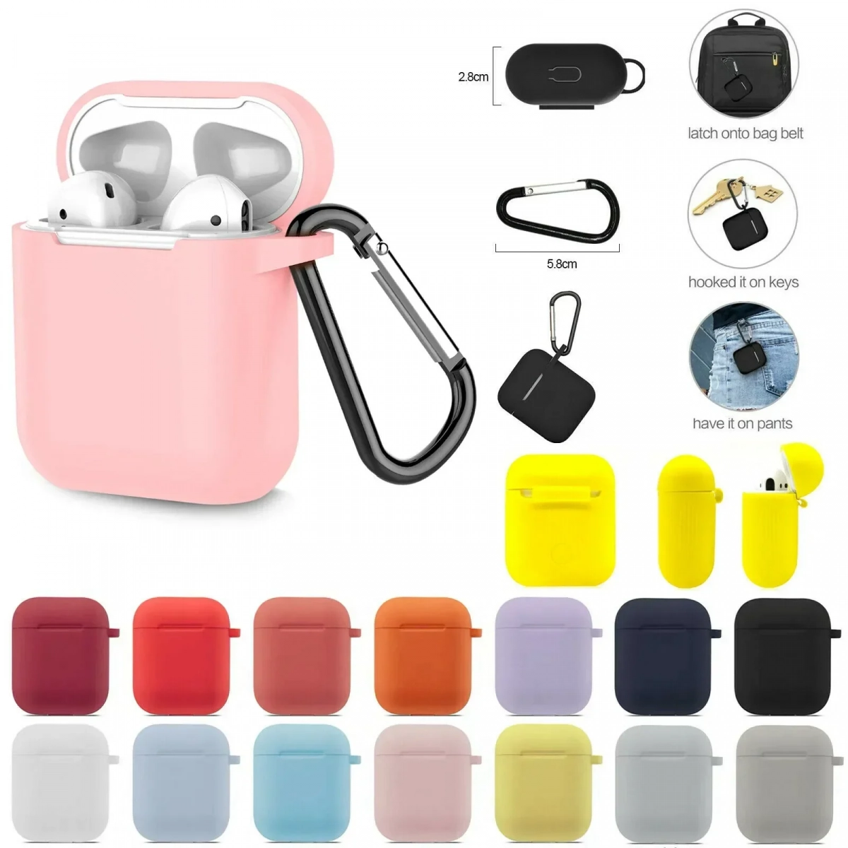 Θήκη σιλικόνης για Airpods, σε γκρι χρώμα
