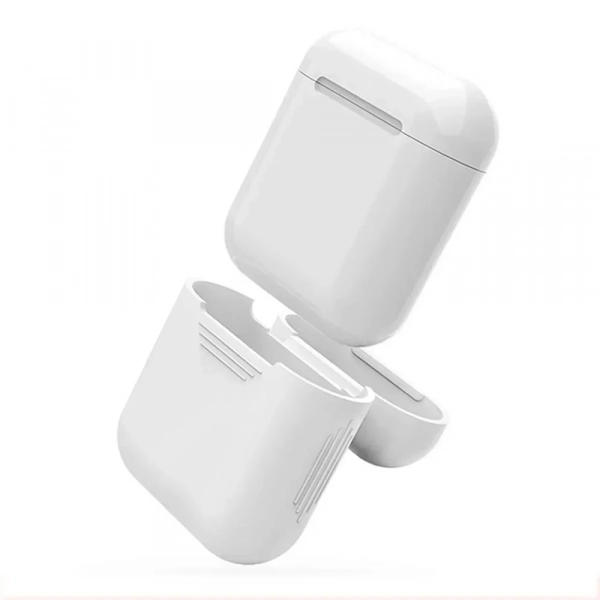 Θήκη σιλικόνης για Airpods, σε λευκό χρώμα