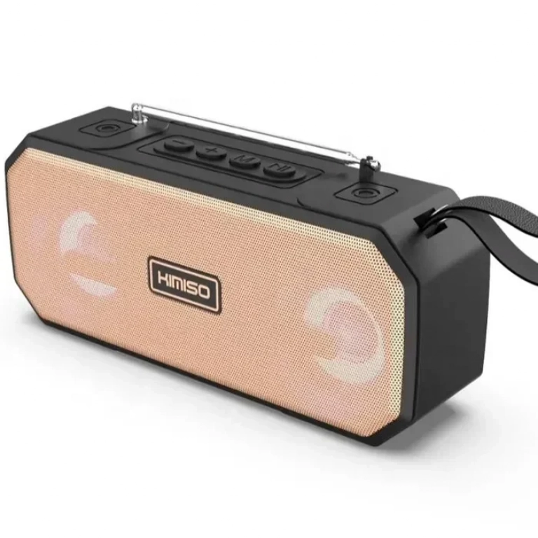 Kimiso KMS-221 φορητό ηχείο ,10W, Bluetooth 5.0,FM, Usb, MicroSd, 1200mAH, σε χρυσό χρώμα