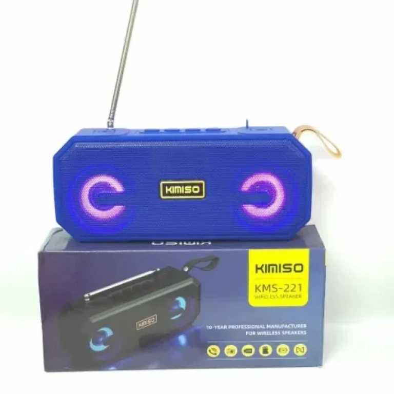 Kimiso KMS-221 φορητό ηχείο ,10W, Bluetooth 5.0,FM, Usb, MicroSd, 1200mAH, σε μπλε χρώμα