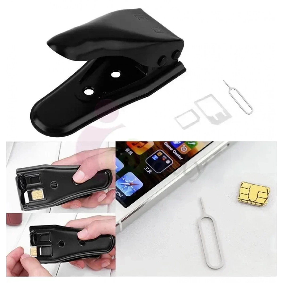 Διπλός κόπτης κάρτας sim micro/nano, σε μαύρο χρώμα
