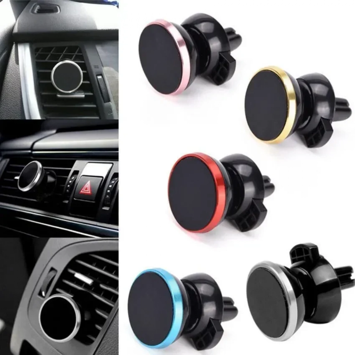 Μαγνητική Βάση Αεραγωγού Αυτοκινήτου OEM Universal Air Vent Magnetic Car Mount Holder For Smartphones / Iphones, σε χρυσό χρώμα