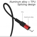 Καλώδιο Φόρτισης Moxom CC-55 Braided Cable Μicro-USB 3m, σε κόκκινο χρώμα