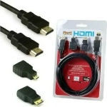 OEM Καλώδιο HDMI Cable (HDTV to mini HDTV, HDTV to micro HDTV, HDTV type A to type D) - 1.5m