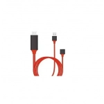 Καλώδιο Universal HDMI Cable PLUG AND PLAY HDMI HDTV TV Adapter Digital AV Cable 1080P Phone to TV USB 2.0 TO Type C Micro 5pin Lightning 1M, σε κόκκινο χρώμα