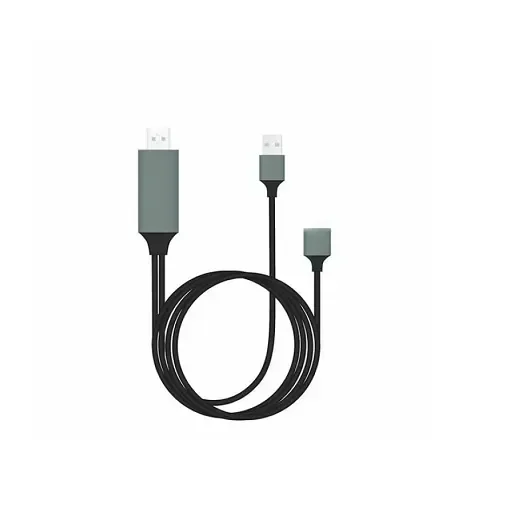Καλώδιο Universal Hdmi Cable Plug And Play Hdmi Hdtv Tv Adapter Digital Av Cable 1080P Phone To Tv Usb 2.0 To Type C Micro 5Pin Lightning 1M, Σε Μαύρο