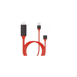 Καλώδιο Universal HDMI Cable PLUG AND PLAY HDMI HDTV TV Adapter Digital AV Cable 1080P Phone to TV USB 2.0 TO Type C Micro 5pin Lightning 2M, σε κόκκινο χρώμα
