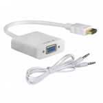 HDMI Αρσενικό Σε VGA Θηλυκό Αντάπτορας Andowl Q-307, σε λευκό χρώμα