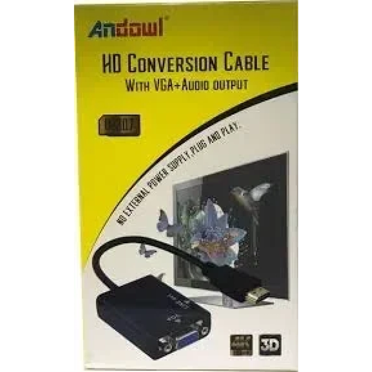 HDMI Αρσενικό Σε VGA Θηλυκό Αντάπτορας Andowl Q-307, σε λευκό χρώμα