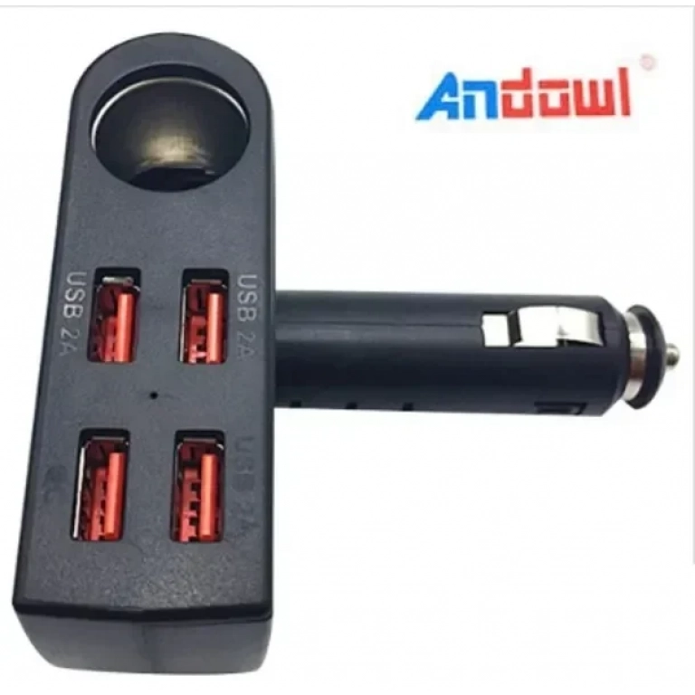 Φορτιστής αυτοκινήτου 4 USB αναπτήρας τσιγάρων Q-A07 ANDOWL